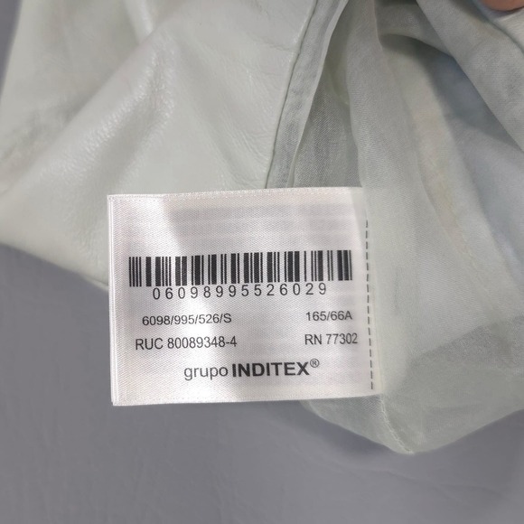 ZARA New Size S 100% REAL SHEEP‎ LEATHER Skirt Limited Edition SILK Light Green - Picture 14 of 16